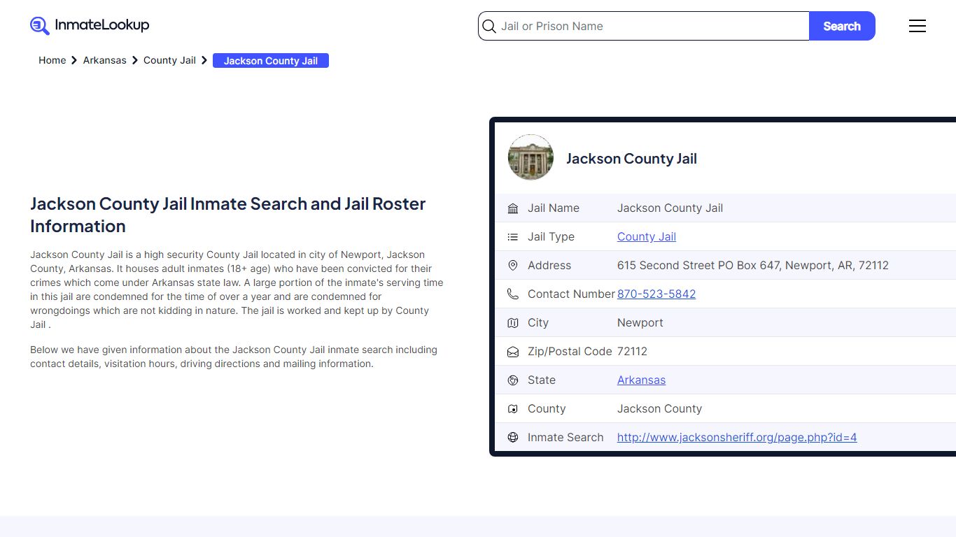 Jackson County Jail Inmate Search - Newport Arkansas - Inmate Lookup